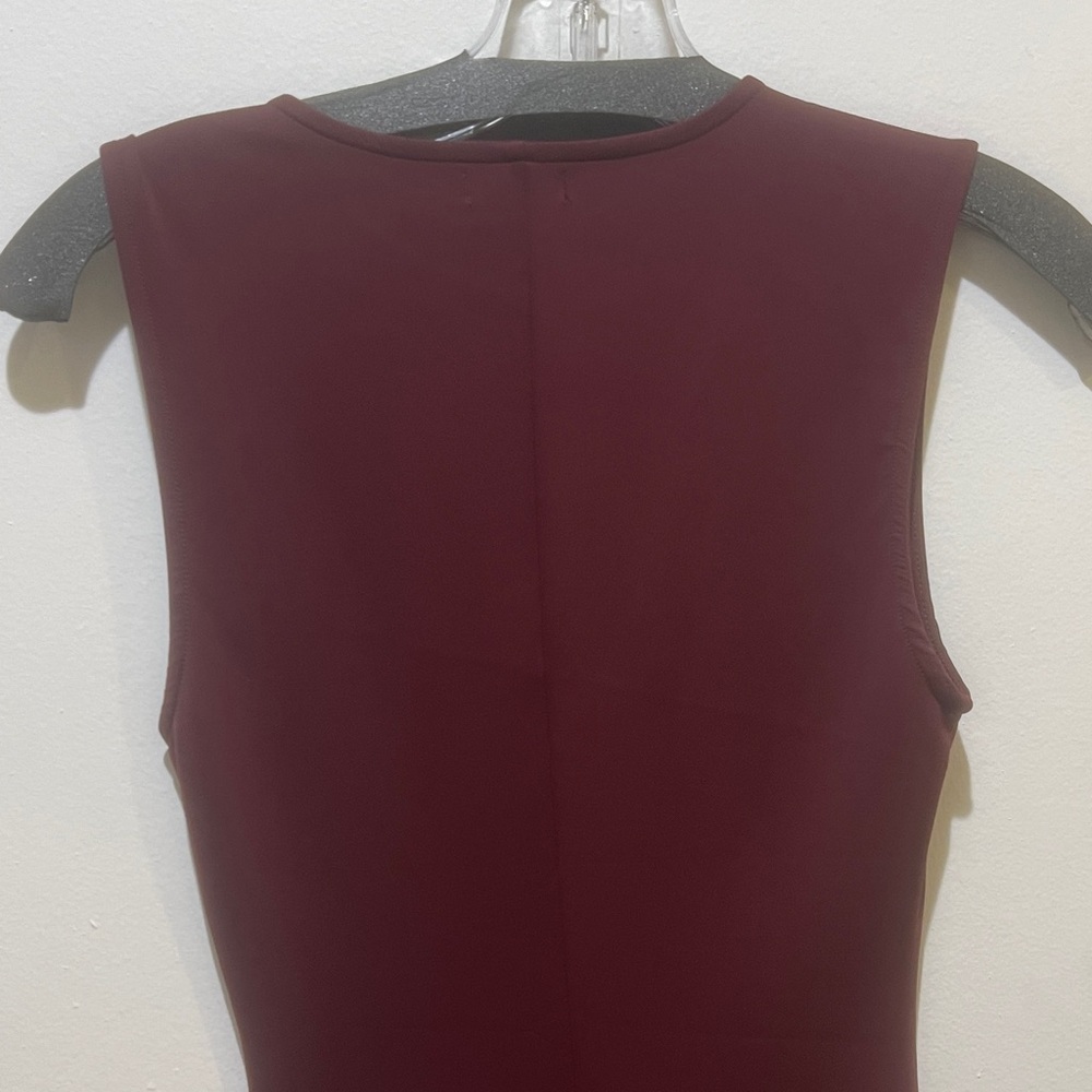 Like New Good American Burgundy Scuba Twist Tank Maxi Dress Size XS - Picture 7 of 10